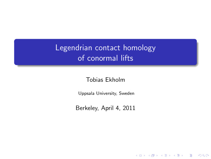 legendrian contact homology of conormal lifts
