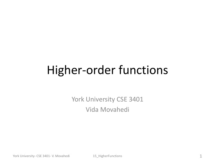 higher order functions