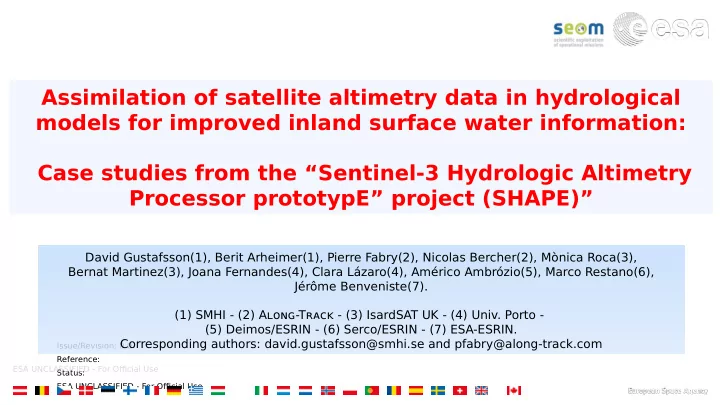 assimilation of satellite altimetry data in hydrological