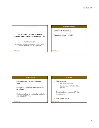 9/18/2017  UW MEDICINE  | UCSF ASIAN HEALTH SYMPOSIUM 2017 UW MEDICINE  TITLE OR EVENT