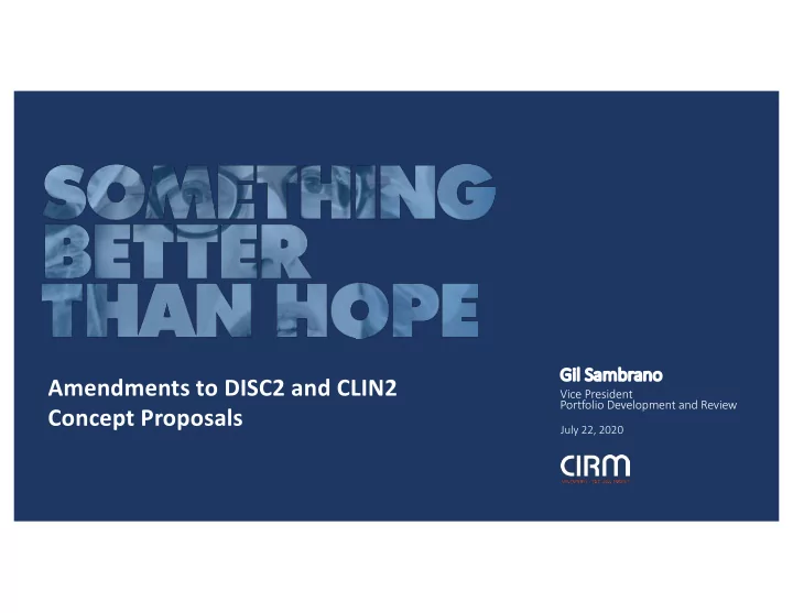 amendments to disc2 and clin2