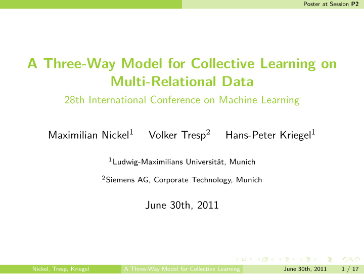 a three way model for collective learning on multi