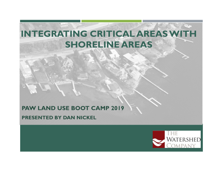 integrating critical areas with shoreline areas