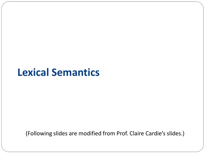 lexical semantics