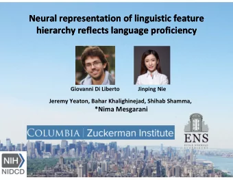 Neural representation of linguistic feature  Neural representation of linguistic feature  hierarchy