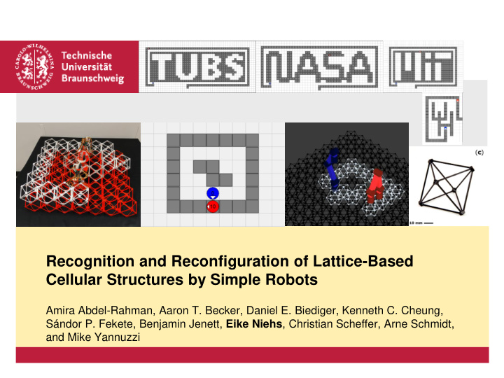 recognition and reconfiguration of lattice based cellular