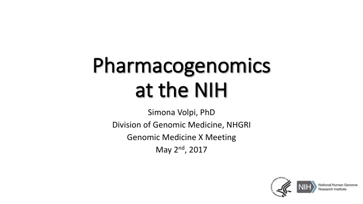 pharmacogenomics cs at at the nih