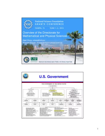 U.S. Government  1  NSF Vision and Goals  Vision   A Nation that creates and exploits new