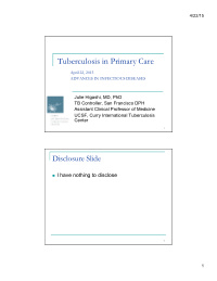 tuberculosis in primary care