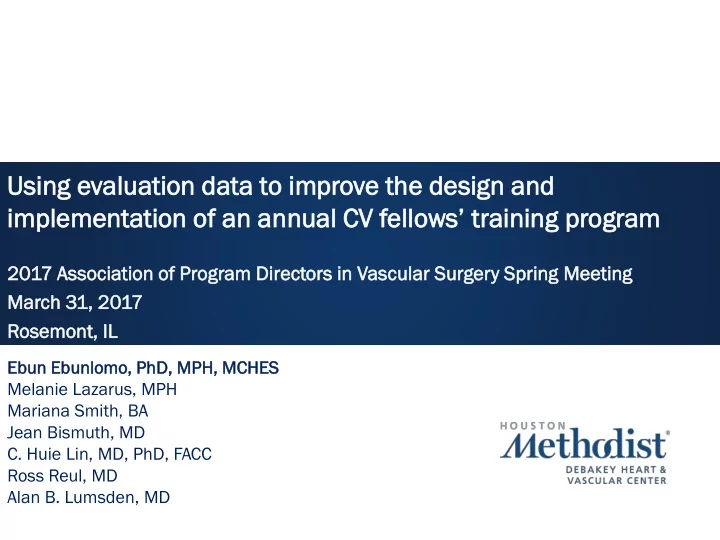 us using ng evaluat luation ion data a to improve the