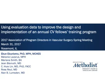Us  Using  ng evaluat  luation  ion data  a to improve the desi  sign  gn and  d implementation of