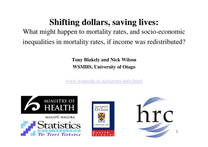 shifting dollars saving lives