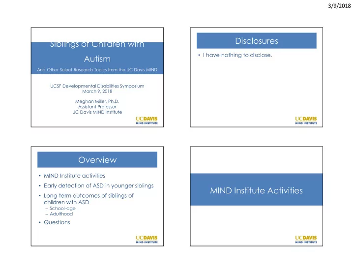 disclosures siblings of children with