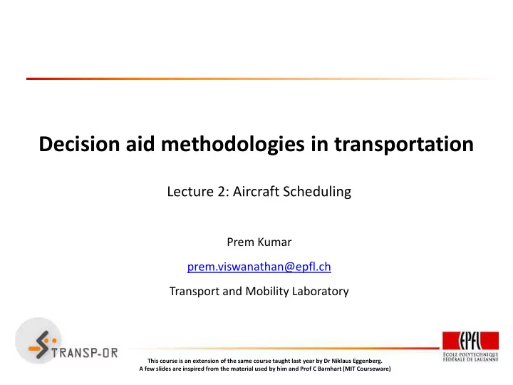 decision aid methodologies in transportation