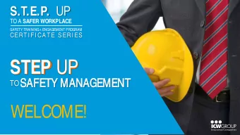 STEP UP TO SAFET  ETY MA  Y MANAGEMENT  WELCOME!  TODAYS  PRESENTER  Rob Neisius  Regional