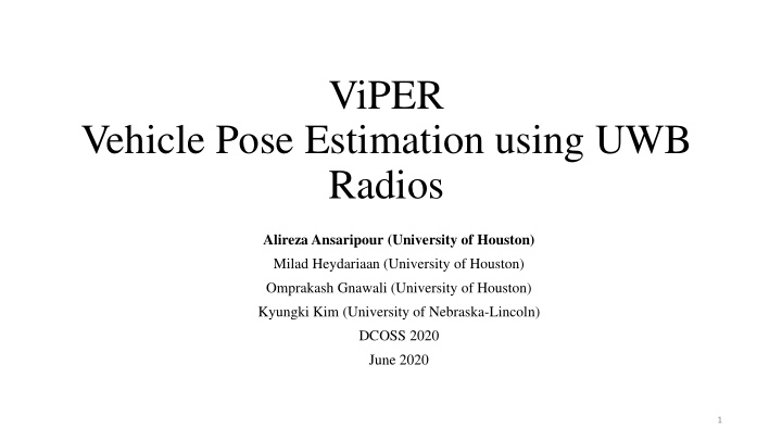 vehicle pose estimation using uwb