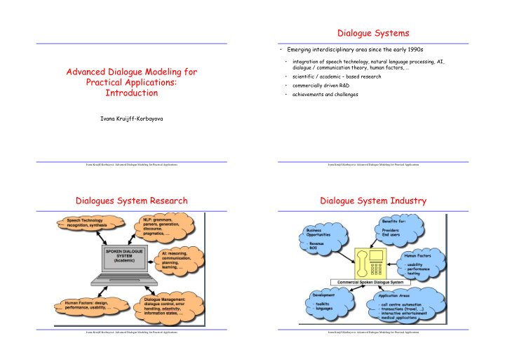 dialogue systems