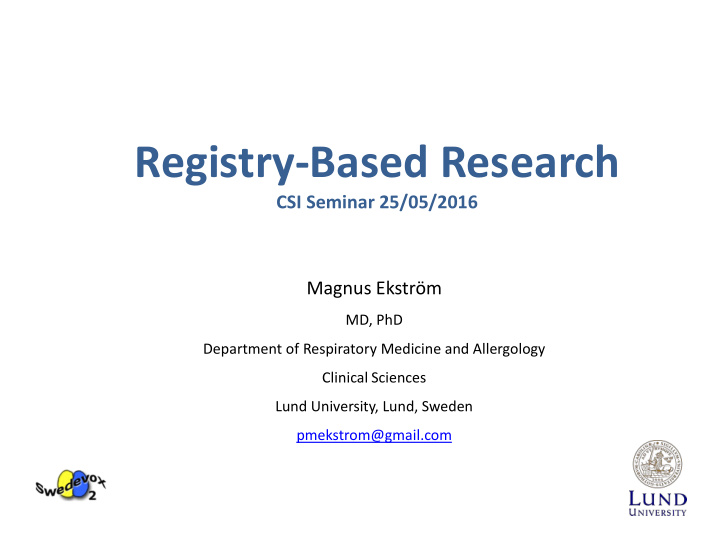 registry based research