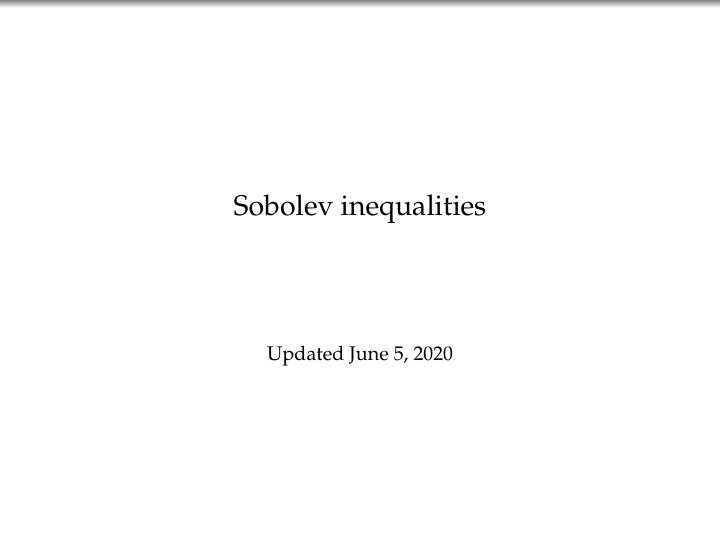 sobolev inequalities