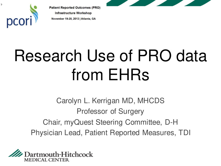research use of pro data from ehrs