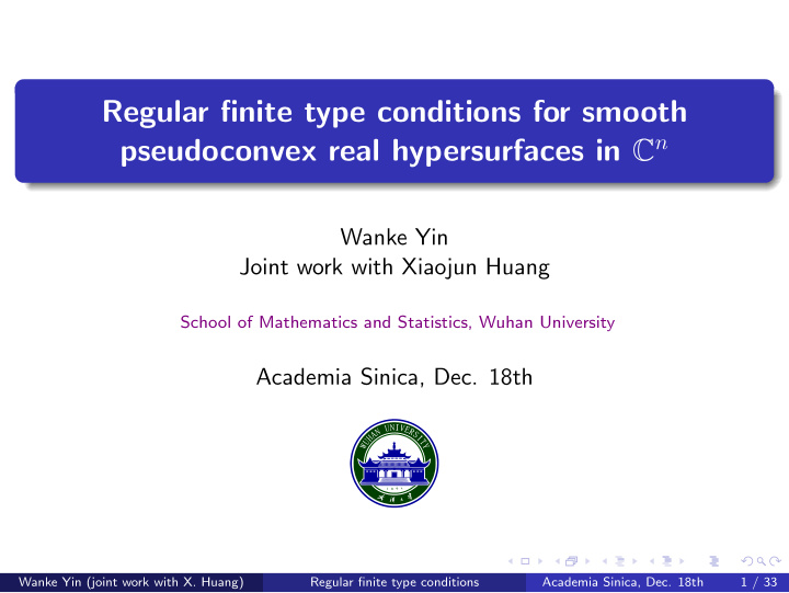 regular finite type conditions for smooth