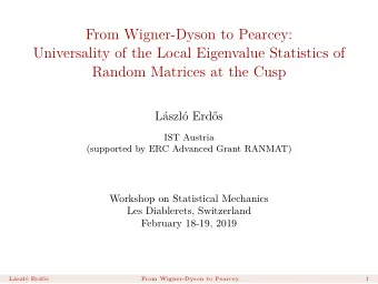 From Wigner-Dyson to Pearcey:  Universality of the Local Eigenvalue Statistics of  Random Matrices