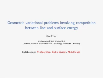 Geometric variational problems involving competition  between line and surface energy  Eliot Fried