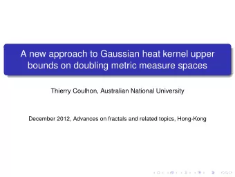 A new approach to Gaussian heat kernel upper  bounds on doubling metric measure spaces  Thierry