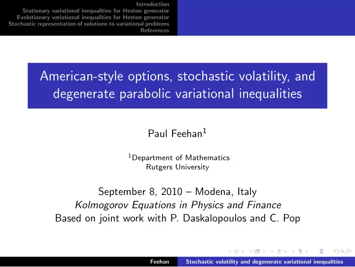 american style options stochastic volatility and