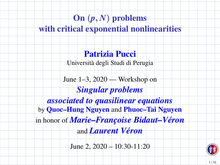 on p n problems with critical exponential nonlinearities