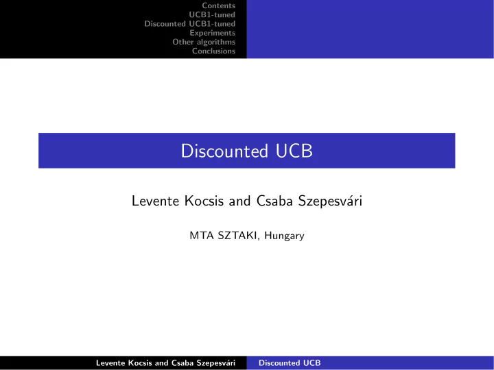 discounted ucb