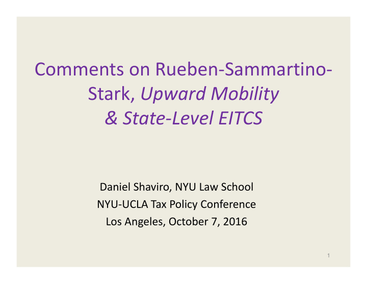 comments on rueben sammartino stark upward mobility state