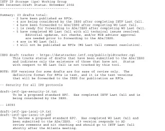 IETF IP Storage (ips) Working Group  WG Internet-Draft Status: November 2002