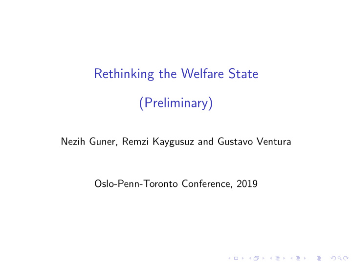 rethinking the welfare state preliminary