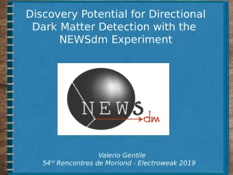 Discovery Potential for Directional  Dark Matter Detection with the  NEWSdm Experiment  Valerio