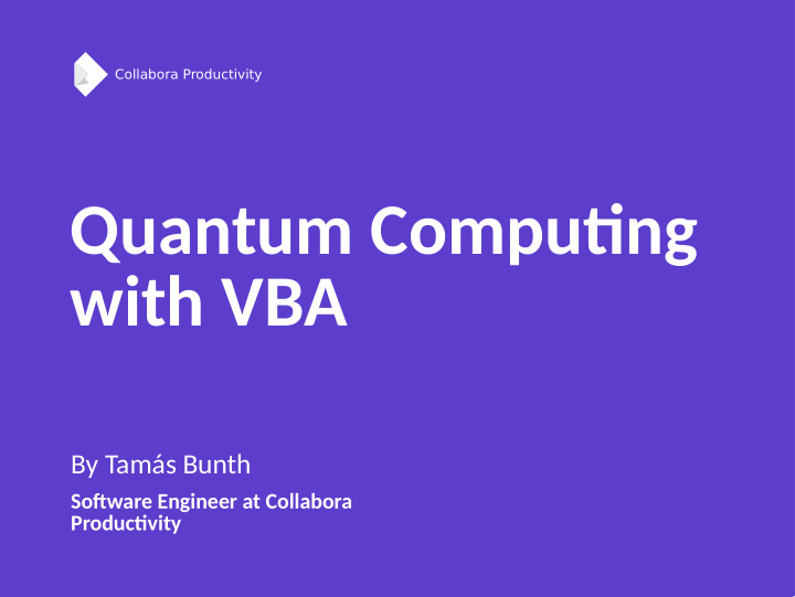 quantum computng with vba
