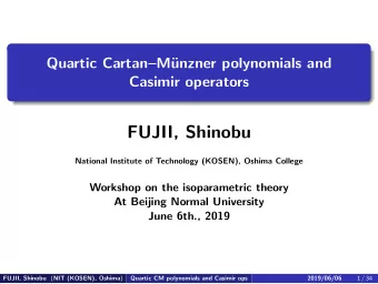 FUJII, Shinobu  National Institute of Technology (KOSEN), Oshima College  Workshop on the
