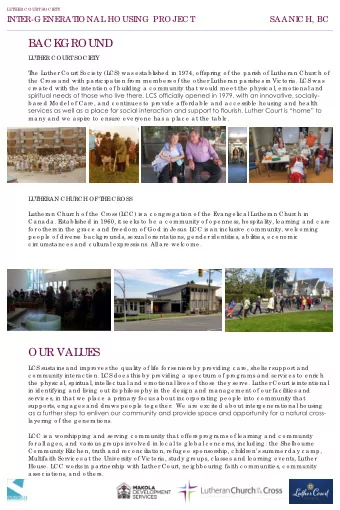 BACK  GROUND  L  UT  HE  R COURT  SOCI  E  T  Y  T  he  L  uthe r Co urt So c ie ty (L  CS) wa s e