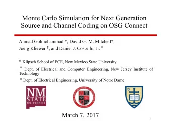 M  o  n  t  e  C  a  r  l  o  S  i  m  u  l  a  t  i  o  n  f  o  r  N  e  x  t  G  e  n  e  r  a