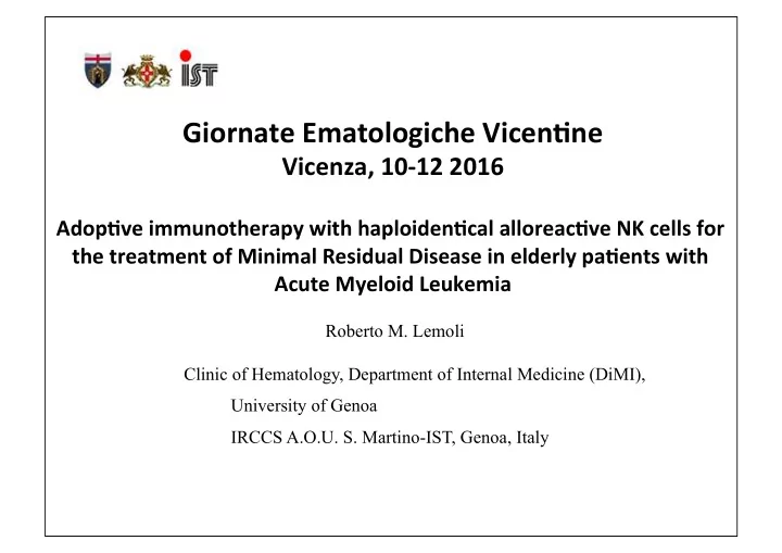 giornate ematologiche vicen1ne