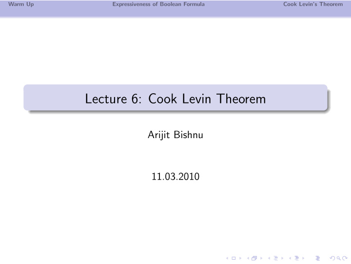 lecture 6 cook levin theorem