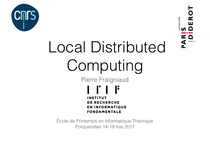 local distributed computing