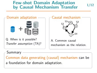 Few-shot Domain Adaptation  1/12  by Causal Mechanism Transfer  Domain adaptation  Causal mechanism