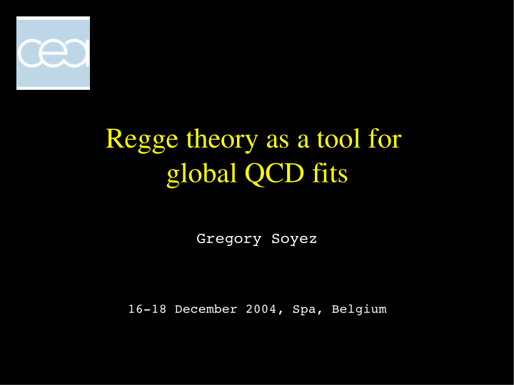 regge theory as a tool for global qcd fits
