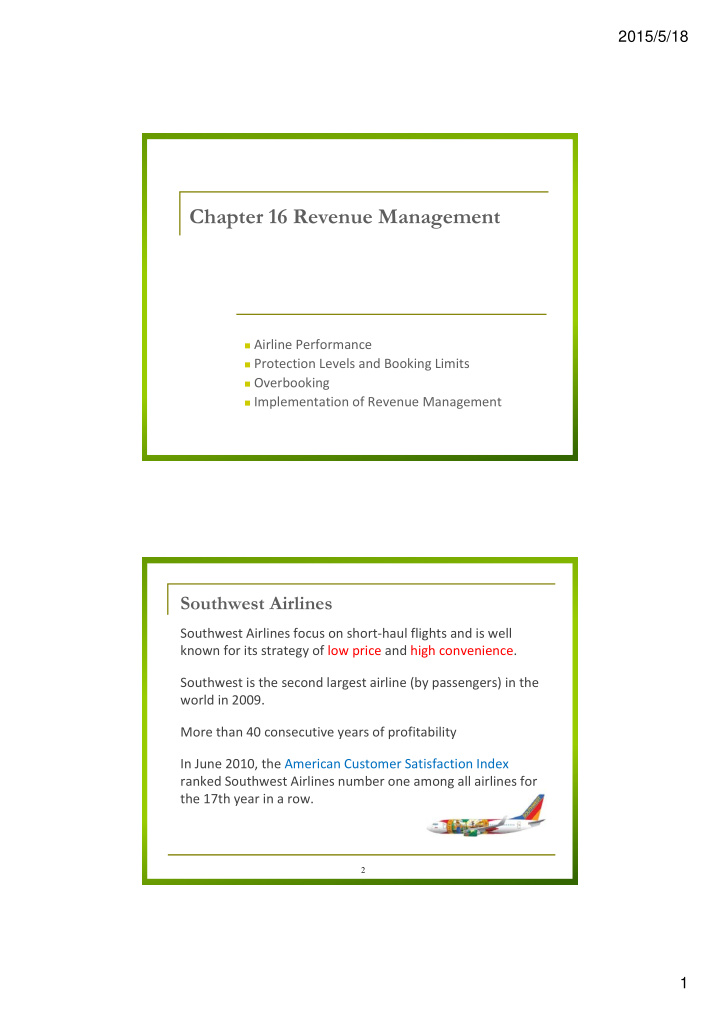 chapter 16 revenue management