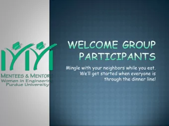 Dinner and Introductions  Overview of M&amp;M Program  Marketing Yourself  More