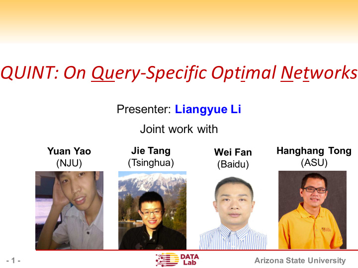 quint on query specific optimal networks