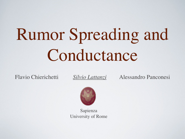 rumor spreading and conductance