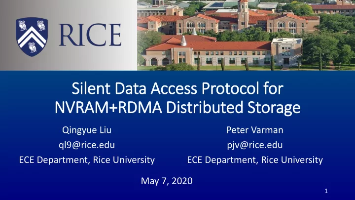 sil ilent data access protocol for nvram rdma dis
