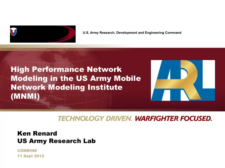 high performance network modeling in the us army mobile